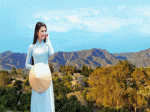 áo dài xanh phong cảnh california núi biển cầu golden gate
