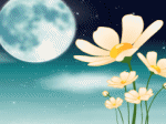 tình nhân ôm nhau bên hoa dưới ánh trăng rằm