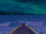 thuyền trên biển trong mưa bão sấm sét