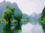 sang sông, thuyền, cô gái trong đêm trăng