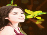 gái xuân và lá cây