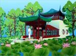 đình bên hồ sen