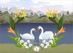 phong cảnh núi rừng hồ thiên nga love