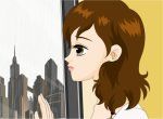 bên cửa sổ ngắm mưa trong thành phố