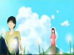 đến bên anh, đôi bạn trẻ chờ nhau ở bãi cỏ trưa hè