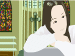 trong nhà thờ và đêm trăng hứng lá vàng rơi